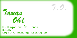 tamas ohl business card
