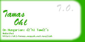 tamas ohl business card